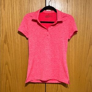 Nike women's S dri-fit golf bright pink short sleeve polo athletic top